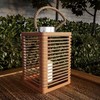 Nature Spring Solar Powered Lantern LED Decorative Candle Light with Rope Accents for Indoor / Outdoor (Natural) 814839RFX